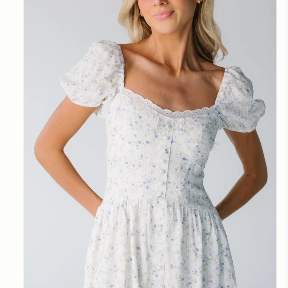 White Ruffled Tiered Midi Sundress